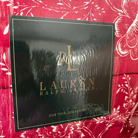 Ralph Lauren Vintage NOS Red Cold Spring Floral Twin Comforter Cover 66” x 86” - Picture 8 of 8